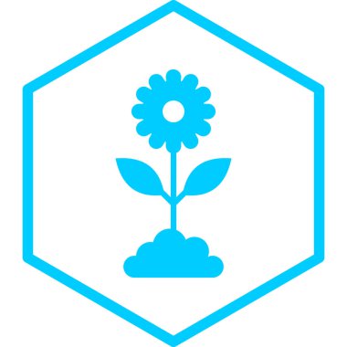 Çiçek. Web simgesi basit illüstrasyon