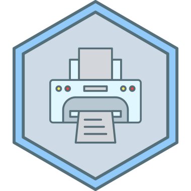 Yazıcı. Web simgesi basit illüstrasyon