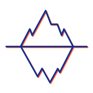 Bir dağ simgesinin vektör illüstrasyonu