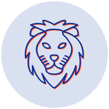 Aslan yüz vektör simgesi