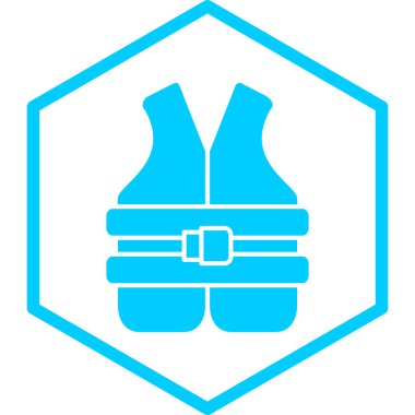 Güvenlik yeleği simgesi. vektör illüstrasyonu