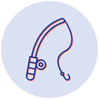 Balıkçı oltası simgesinin vektör çizimi