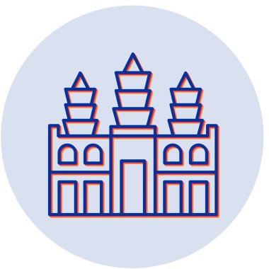 Angkor Wat simge vektör illüstrasyonu