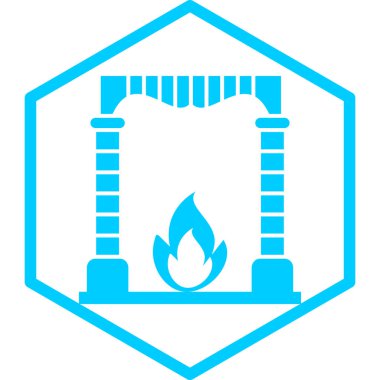 şömine simgesi, vektör illüstrasyonu basit tasarım