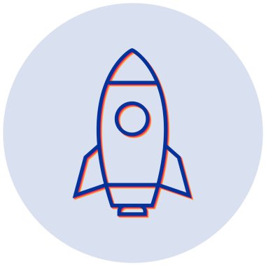 Roket. Web simgesi basit illüstrasyon