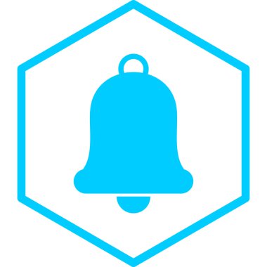 Mavi çan simgesinin vektör illüstrasyonu