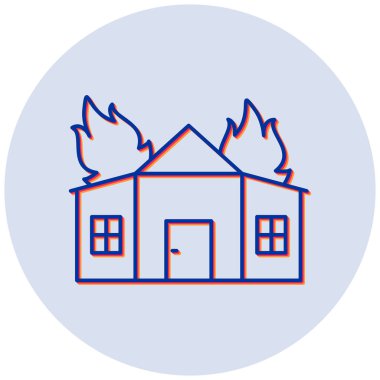 Yangın. Web simgesi basit illüstrasyon