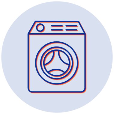 Çamaşır makinesi. Basit resimleme