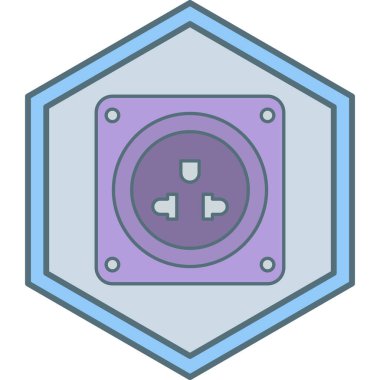 güç soketi simge vektör çizim