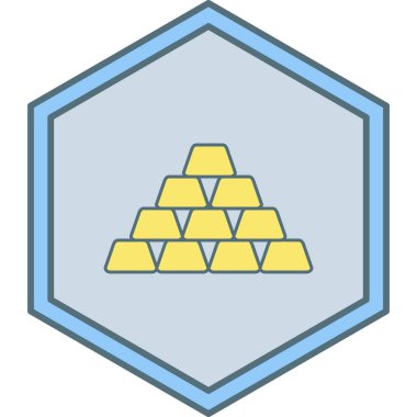 Altın çubuk simgesinin vektör illüstrasyonu