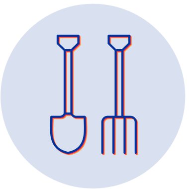 Bahçe araçlarının vektör illüstrasyonu simgesi