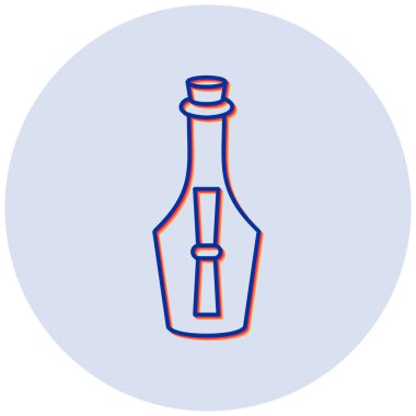 Mektup şişesi. Basit resimleme