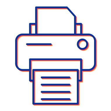 Yazıcı simgesi vektör illüstrasyonu