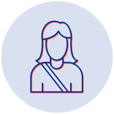 Posta Kadını simgesi, vektör illüstrasyonu