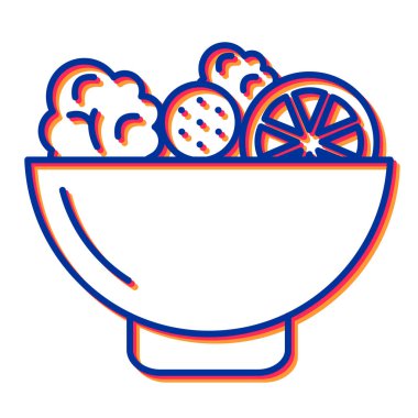 Lezzetli yemek vektörü ikonu modern illüstrasyon