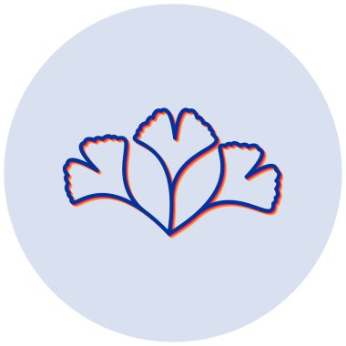 Ginkgo. Web simgesi basit illüstrasyon