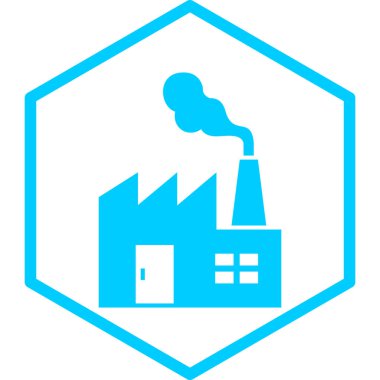 Fabrika binası ikon vektör illüstrasyonu