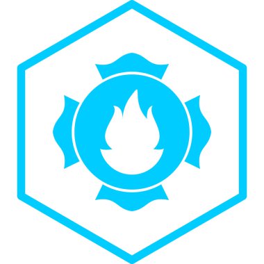 Mavi ve beyaz alev simgesinin vektör illüstrasyonu