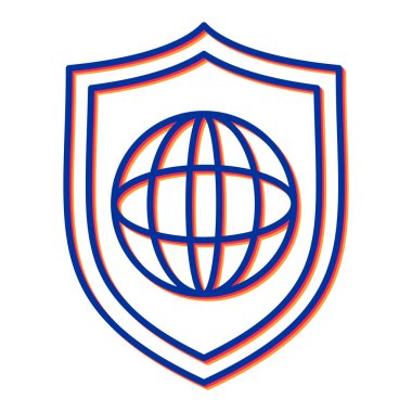 Dünya haritası vektör resimli kalkan