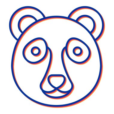 Şirin panda yüzü ikon vektör illüstrasyon tasarımı