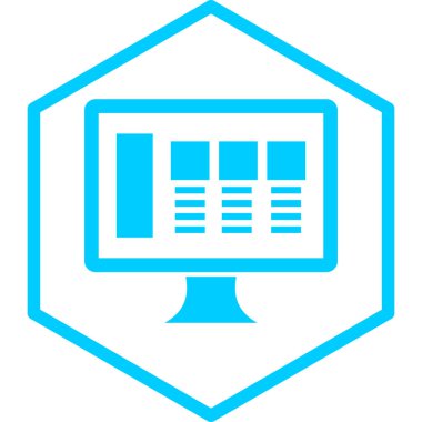 Bilgisayar monitörü simgesi. vektör illüstrasyonu