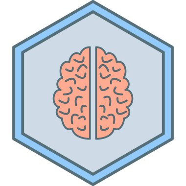 beyin ikonu vektör illüstrasyonu