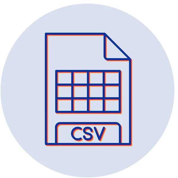 Vektor Illustration Csv Fil Ikon — Stock vektor