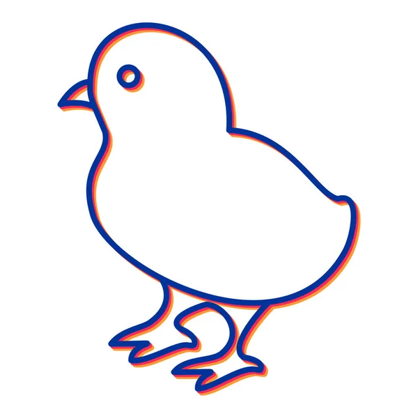 Значок Птаха Начерк Ілюстрації Курячих Векторних Іконок Інтернету — стоковий вектор