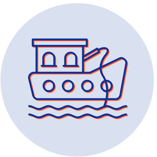 Fishing Boat Icon Vector Illustration — Stock Vector