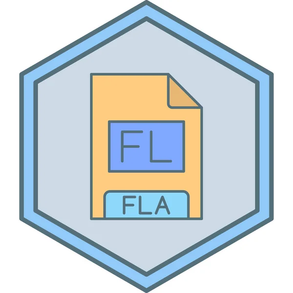 Fla Icono Formato Archivo Vector Ilustración — Vector de stock