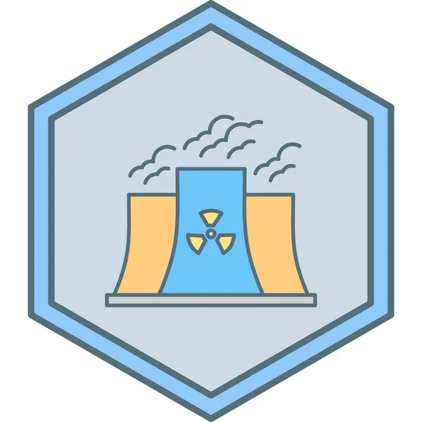 原子力発電所のアイコンベクトル図 — ストックベクタ