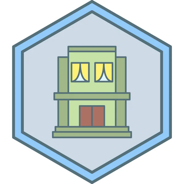 Vektorová Ilustrace Ikony Moderní Budovy — Stockový vektor