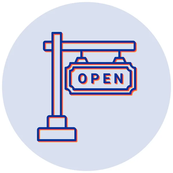 Ilustración Vectorial Open Sign — Archivo Imágenes Vectoriales