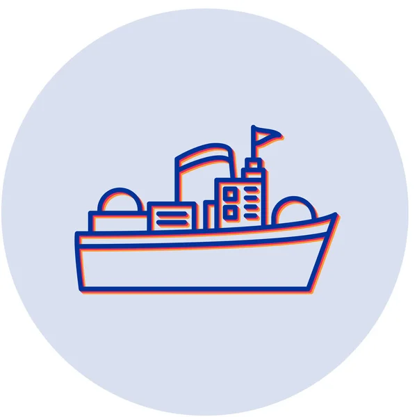 Fighter Schip Pictogram Vector Illustratie — Stockvector