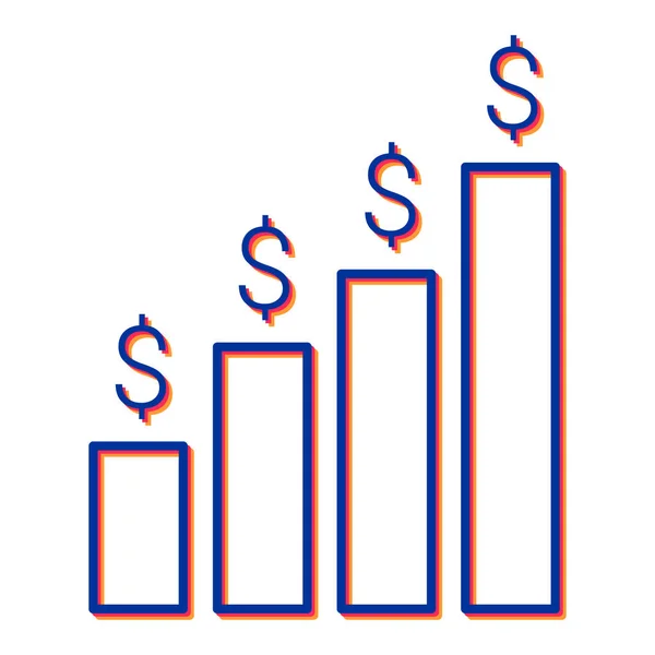 Gráfico Crecimiento Financiero Vector Ilustración — Vector de stock