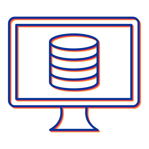 Base Données Icône Ligne Vectorielle — Image vectorielle