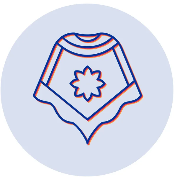 Poncho Icon Vector Illustration — Wektor stockowy