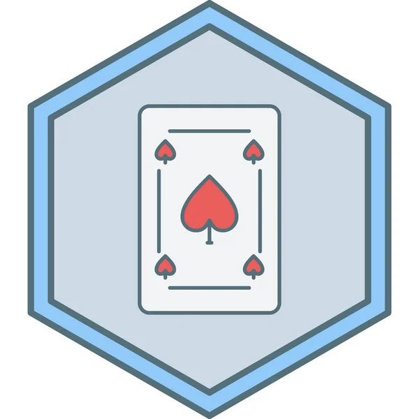 Illustration Vectorielle Une Icône Carte Poker — Image vectorielle