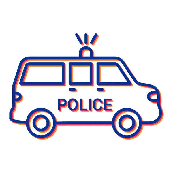警察の車のアイコンベクトル 細い線のサインだ 孤立した輪郭記号図 — ストックベクタ