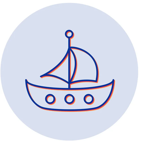 Vector Ilustración Del Icono Del Barco — Archivo Imágenes Vectoriales