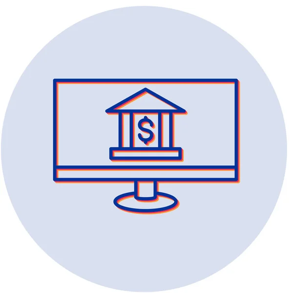 Wektorowa Ilustracja Ikony Bankowości Internetowej — Wektor stockowy