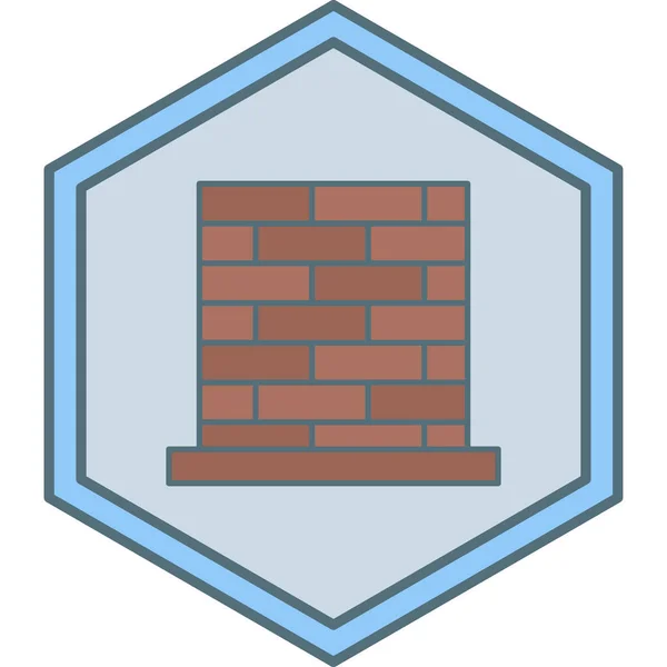 Brick Building Icon Vector Illustration — Stock Vector