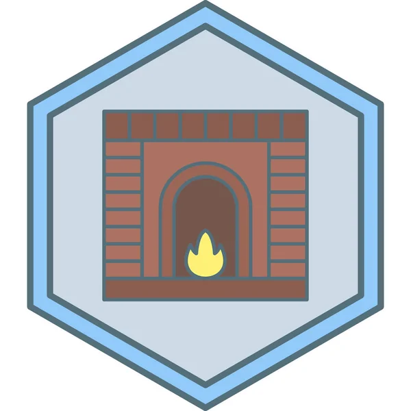 Vector Illustration Fireplace Icon — Stock Vector