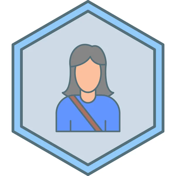 Une Femme Icône Web Illustration Simple — Image vectorielle