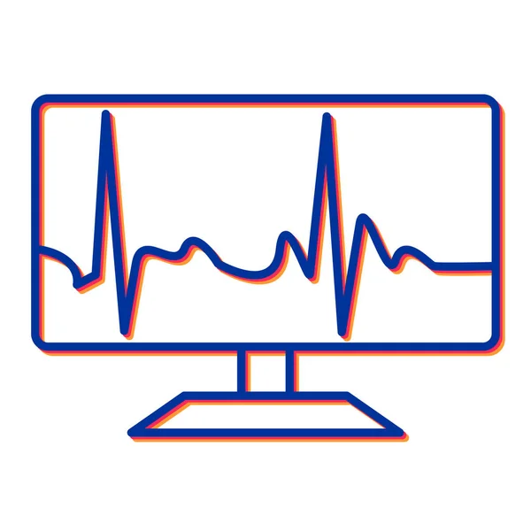 Ecg Com Vetor Cardiograma —  Vetores de Stock