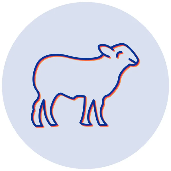 Ikona Wektora Koziego Glifu Płaskiego — Wektor stockowy