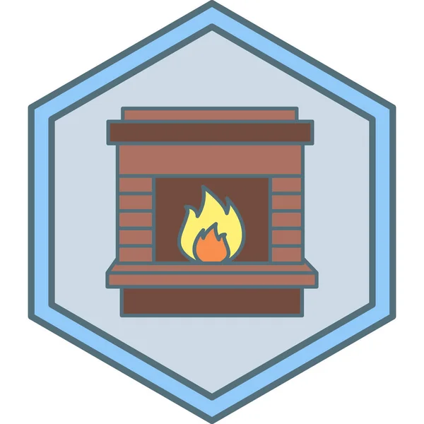 Fireplace Web Icon Simple Illustration — Stock Vector