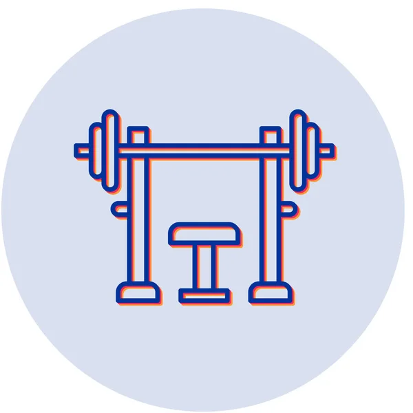 Vector Illustration Bench Press Icon — Stock Vector