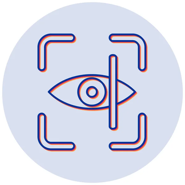 Retinal Scan Web Ikone Einfaches Design — Stockvektor
