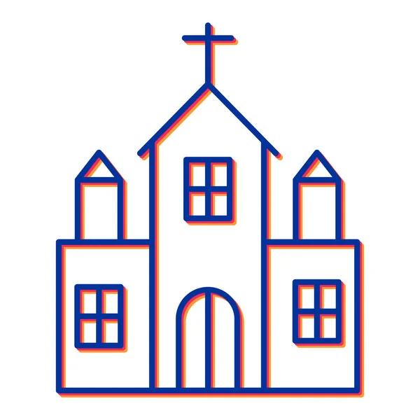 Церковь Векторная Иллюстрация Веб Значков — стоковый вектор